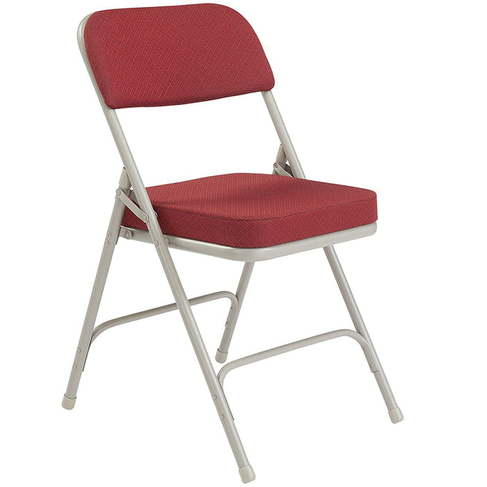 National Public Seating 3200 Series 2" Vinyl Upholstered Folding Chair (Pack of 2) in New Burgundy