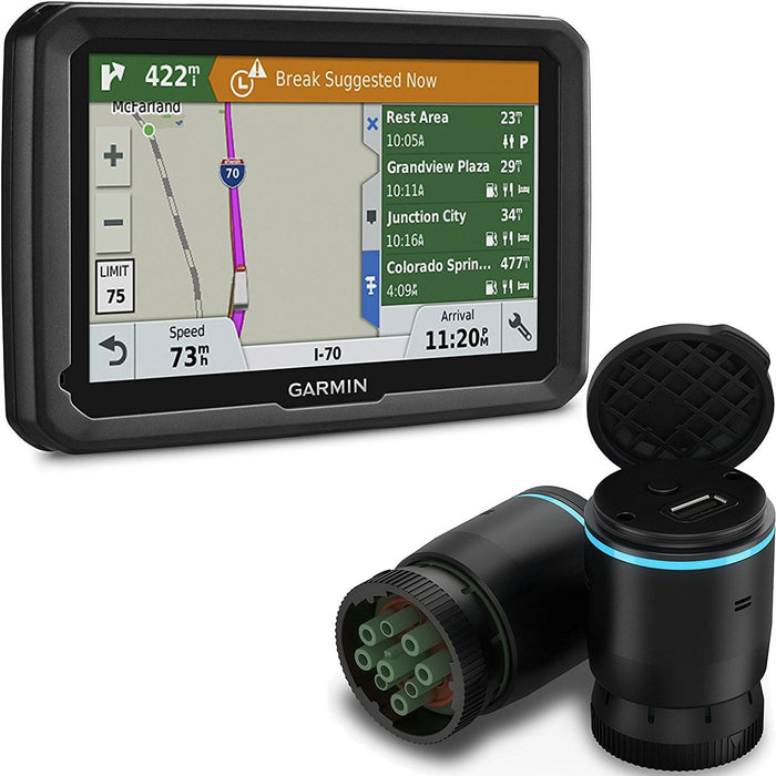 Garmin Dezl 580 LMT-S 5" GPS Navigator for Trucks Bundle with eLog Compliant ELD