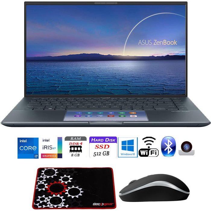 Asus ZenBook 14" Ultra-Slim Intel i7-1165G7 8/512GB SSD Laptop +Wireless Mouse Bundle
