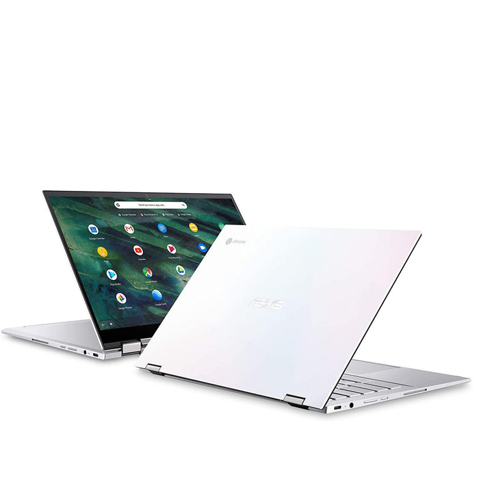 Asus Chromebook Flip C436 2-in-1 14" Touchscreen Laptop White + Wireless Mouse Bundle