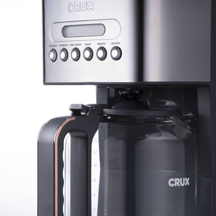 CRUX 14-Cup Programmable Coffee Maker, 14540 (Stainless Steel)