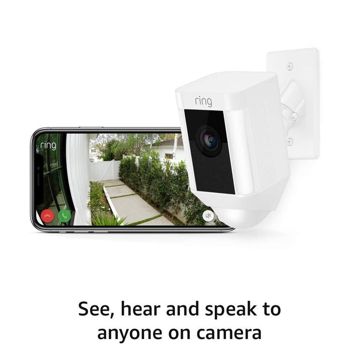 Ring Spotlight Cam Mount Hardwired HD Security Camera in White - 8SH5P7-WEN0