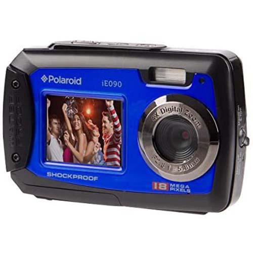 Polaroid IE090 18 MP Waterproof Digital Camera in Blue with 8GB MicroSD Card