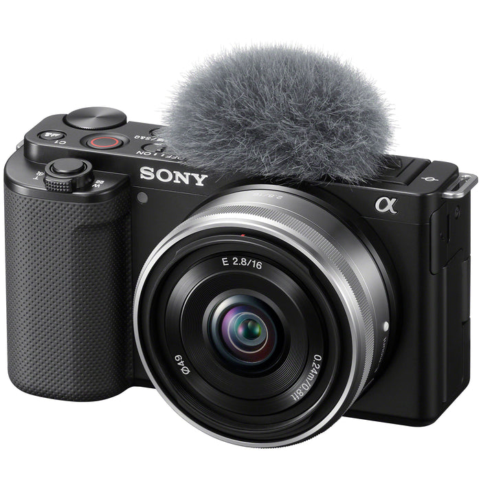 Sony ZV-E10 Mirrorless Alpha APS-C Vlog Camera Body + 16mm F2.8 Lens Black Bundle