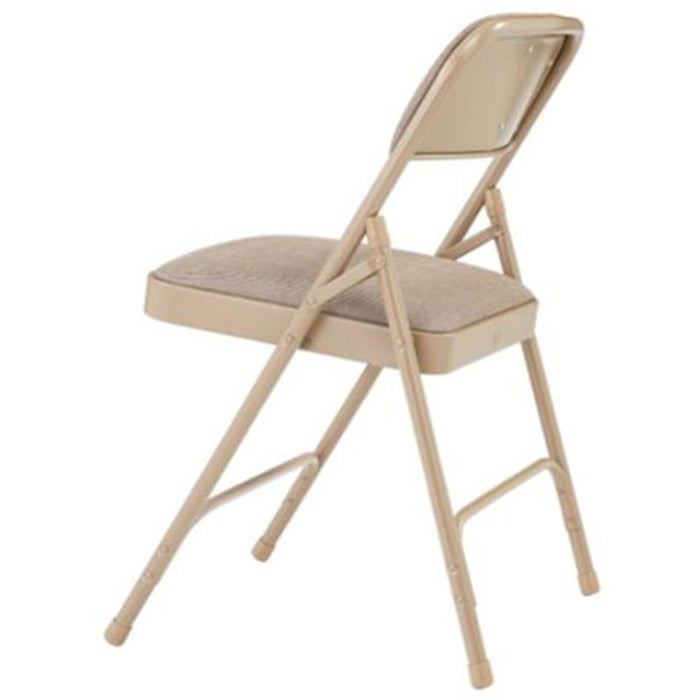 National Public Seating Fabric Upholstered Folding Chair Pack of 8 Cafe Beige