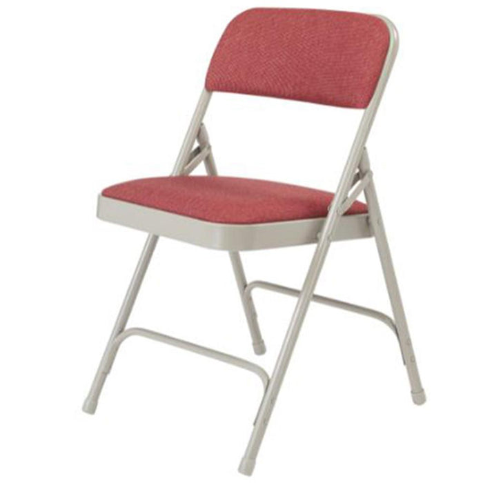 National Public Seating Fabric Upholstered Folding Chair Pack of 12 Cabernet