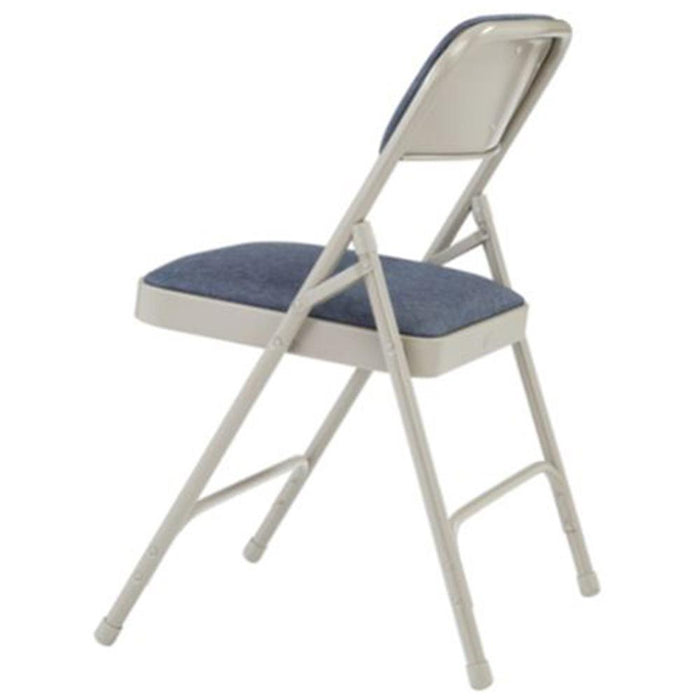 National Public Seating Fabric Upholstered Folding Chair Pack of 12 Blue/Grey