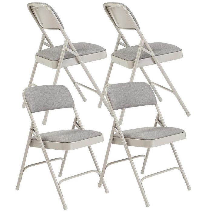 National Public Seating Fabric Upholstered Folding Chair Pack of 12 Greystone