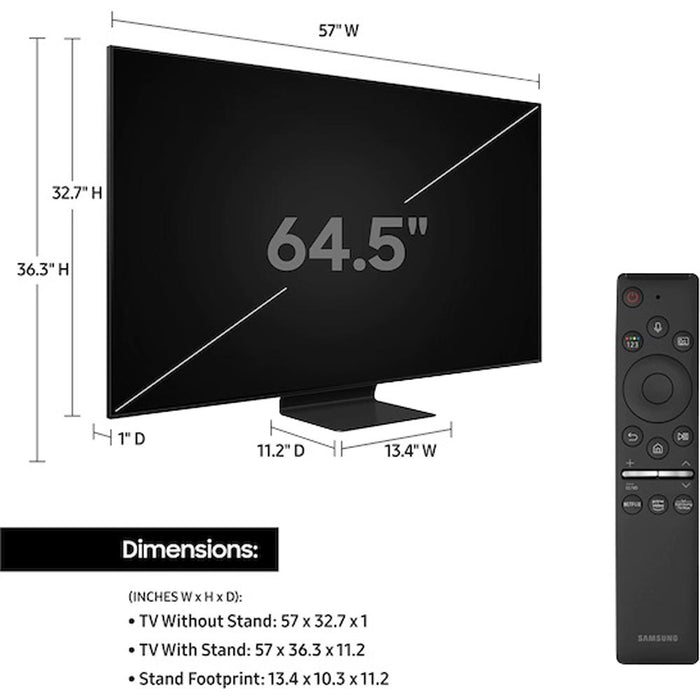 Samsung QN65Q800TA 65" Q800T QLED 8K UHD HDR Smart TV (2020 Model) - Open Box