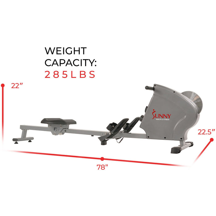 Sunny Health and Fitness Magnetic Rowing Machine SF-RW5856 + Earbud Bundle