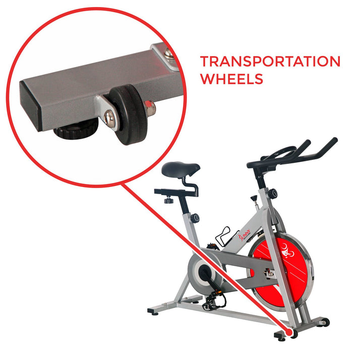 Sunny Health and Fitness Chain Drive Indoor Cycling Bike SF-B1001S + Fitness Bundle