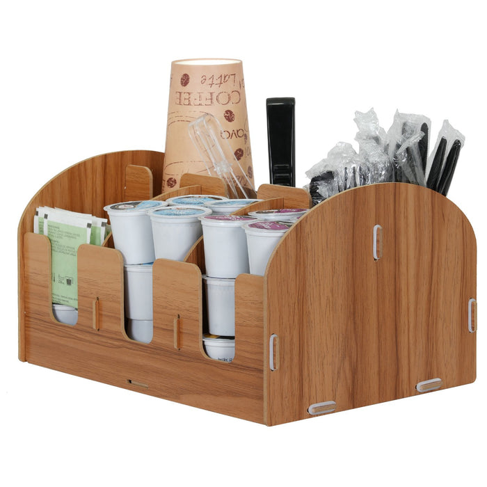 Coffee Station Wood Condiment Organizer