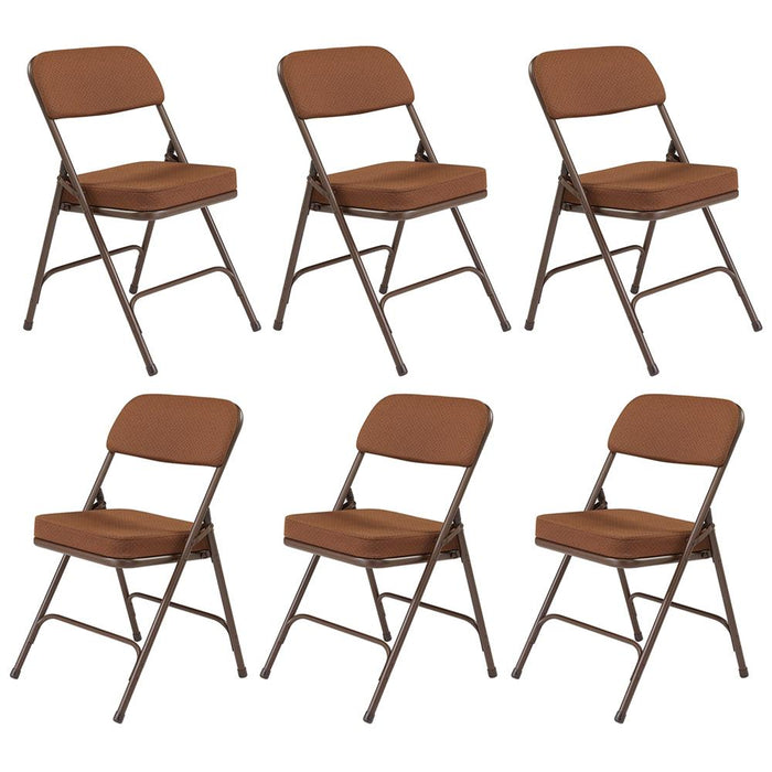National Public Seating 2" Vinyl Upholstered Folding Chair Set of 6, Antique Gold