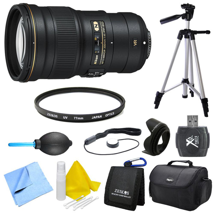 Nikon AF-S NIKKOR 300mm f/4E PF ED VR Lens, Filter, Tripod, and Hood Bundle