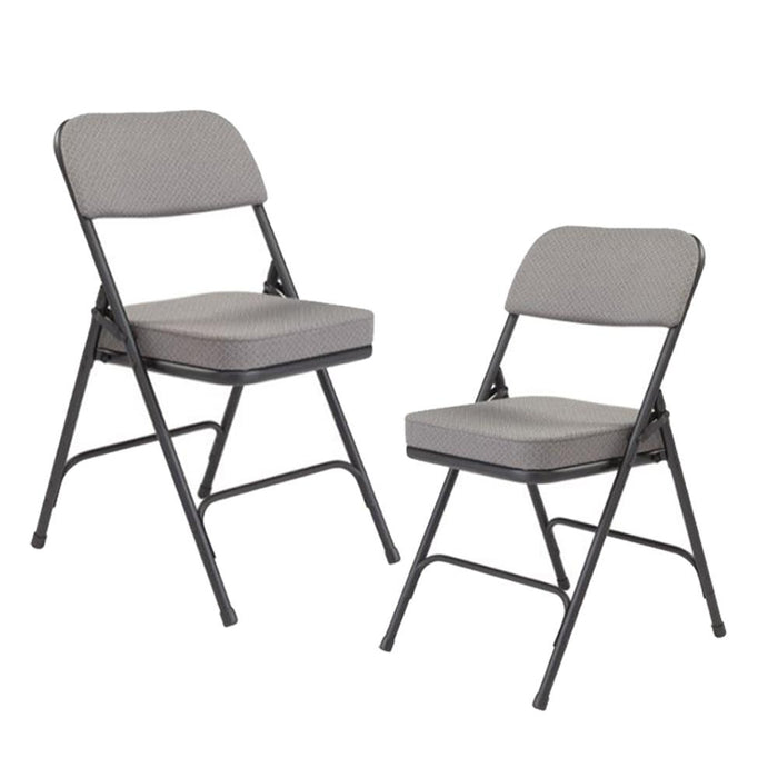 National Public Seating 2" Vinyl Upholstered Folding Chair Set of 6, Charcoal Grey