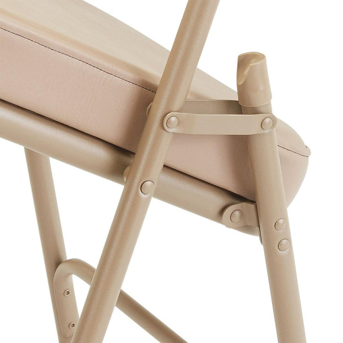 National Public Seating 2" Vinyl Upholstered Folding Chair Set of 6, Beige