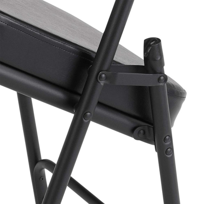 National Public Seating 2" Vinyl Upholstered Folding Chair Set of 4 Black