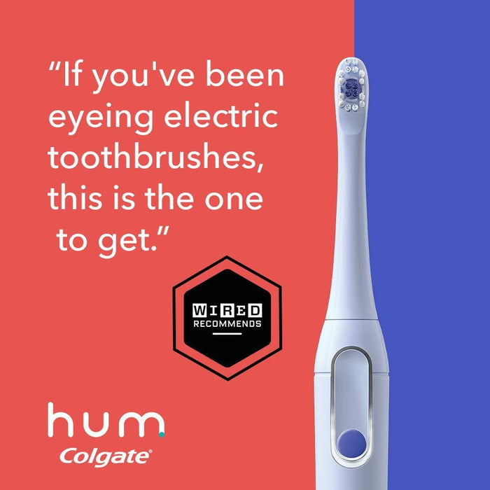 Colgate Hum Smart Battery Power Toothbrush with Sonic Vibrations and Travel Case - Blue