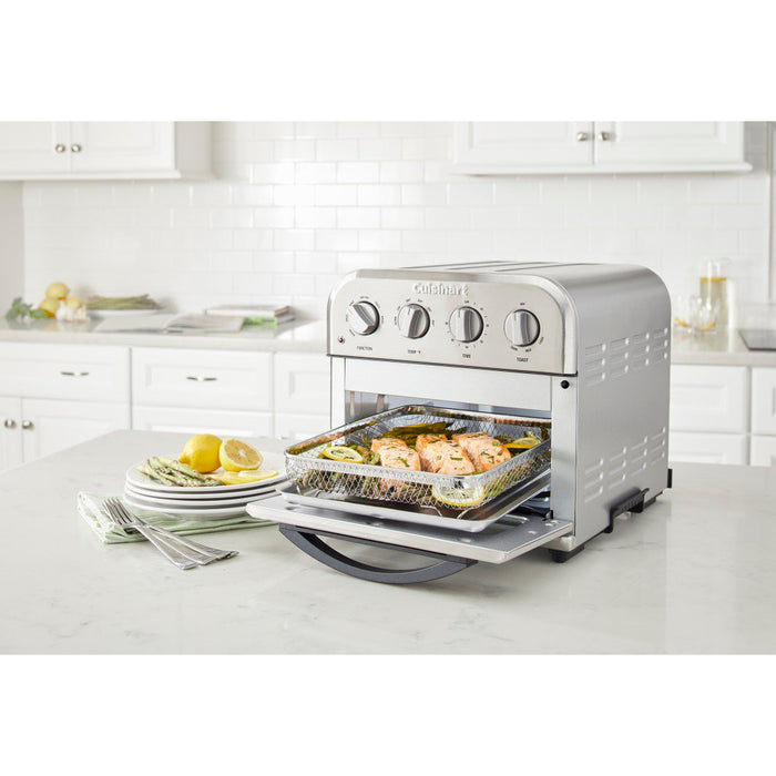 Cuisinart TOA-28 Compact AirFryer Toaster Oven Silver with Knife Set Bundle