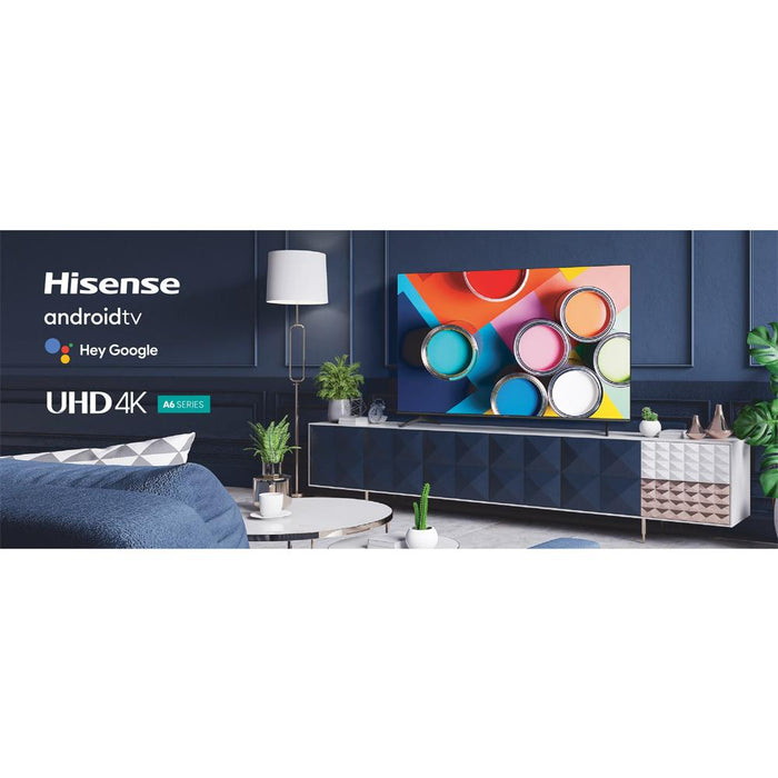 Hisense 43 Inch A6G 4K UHD Smart Android TV with Deco Home 60W Soundbar Bundle