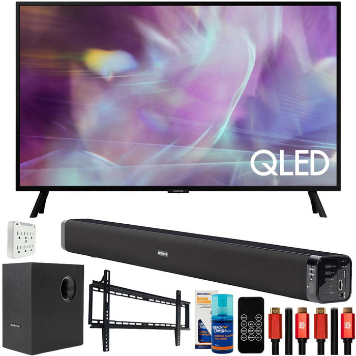 Samsung 32" QLED HDR 4K UHD Smart TV 2021 with Deco Gear Home Theater Bundle