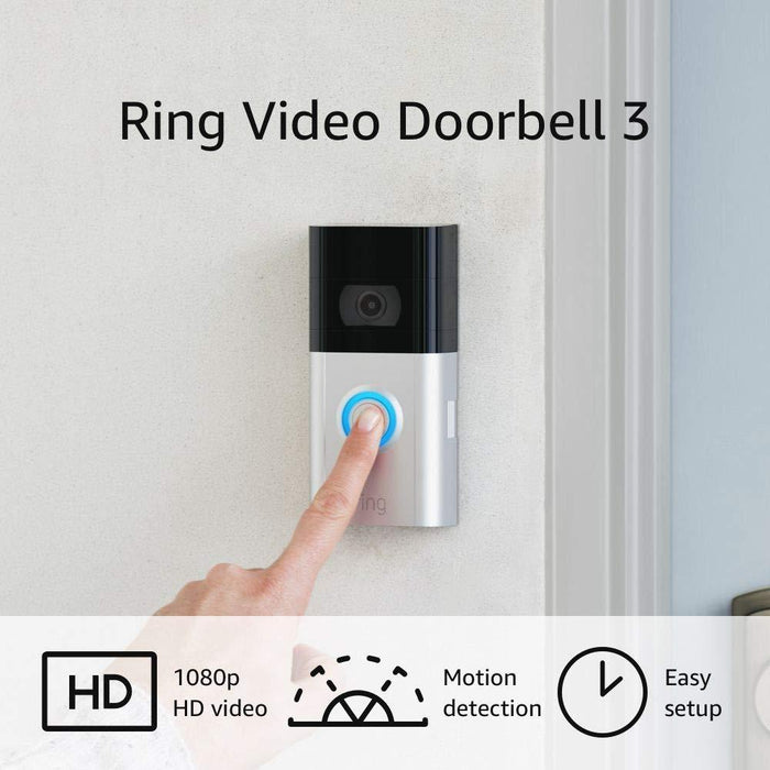 Ring Video Doorbell 3 RVD3 2 Pack with 1 Year Extended Warranty