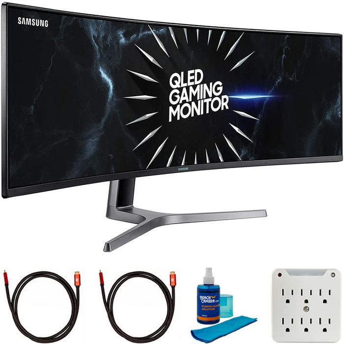 Samsung 49" CRG9 Dual QHD 120Hz QLED Curved Gaming Monitor with Cleaning Bundle