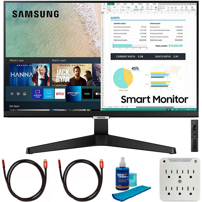 Samsung 24" M5 FHD 1080p Smart PC Monitor and Streaming TV with Cleaning Bundle