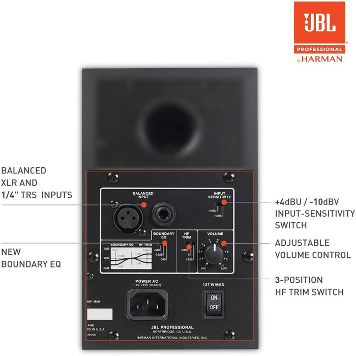 JBL Professional 305P MKII 5" 2-Way Powered Studio Monitor (2018)