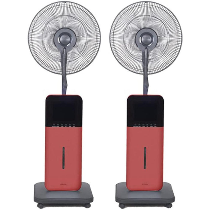 SUNHEAT CZ500 Ultrasonic Dry Misting Fan with Bluetooth Technology, Red (2-Pack)