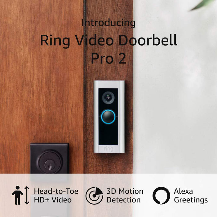 Ring Stick Up Cam Battery HD Security Camera 2-Pack +Video Doorbell Pro 2 Bundle