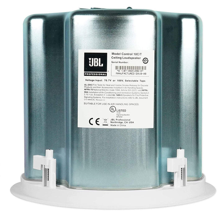 JBL Professional Control 18C/T-BK 8" 2-Way Coaxial Ceiling Loudspeaker (Pair),White