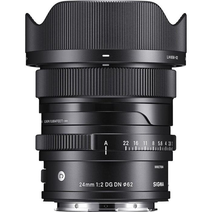 Sigma 24mm f/2 DG DN Contemporary Lens for Leica L with Lexar 64GB Memory Card