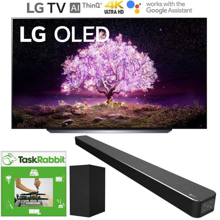 LG OLED77C1PUB 77 Inch 4K Smart OLED TV (2021 Model) + LG SN6Y Soundbar Bundle