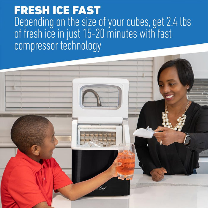 Deco Chef Countertop Portable Ice Maker for Home or Office, 40 lb/Day, Black - Open Box
