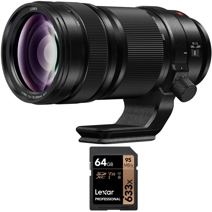 Panasonic LUMIX S PRO 70-200mm f/4 O.I.S Lens For Cameras with 64GB Memory Card