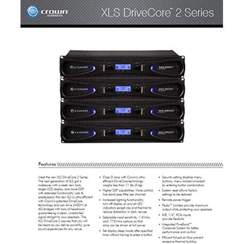 Crown XLS1002 DriveCore 2 Series 2-channel, 350W at 4-ohm Power Amplifier