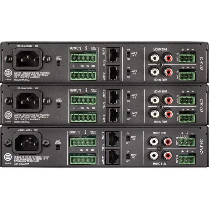 JBL CSA2120Z Commercial Series 2-Channel 120W Power Amplifier NCSA2120Z-U-US