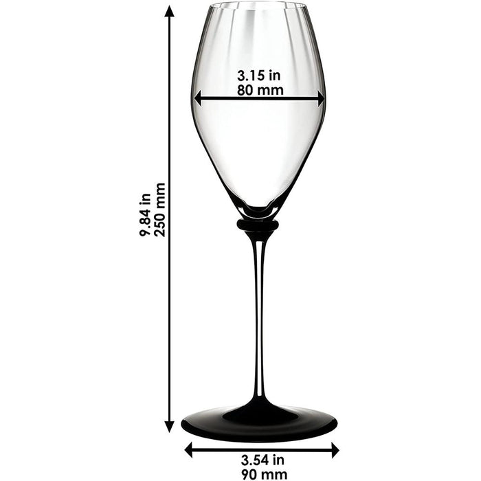 Riedel 4884/28N Fatto A Mano Performance Champagne Glass, Black Base (Set of Two)