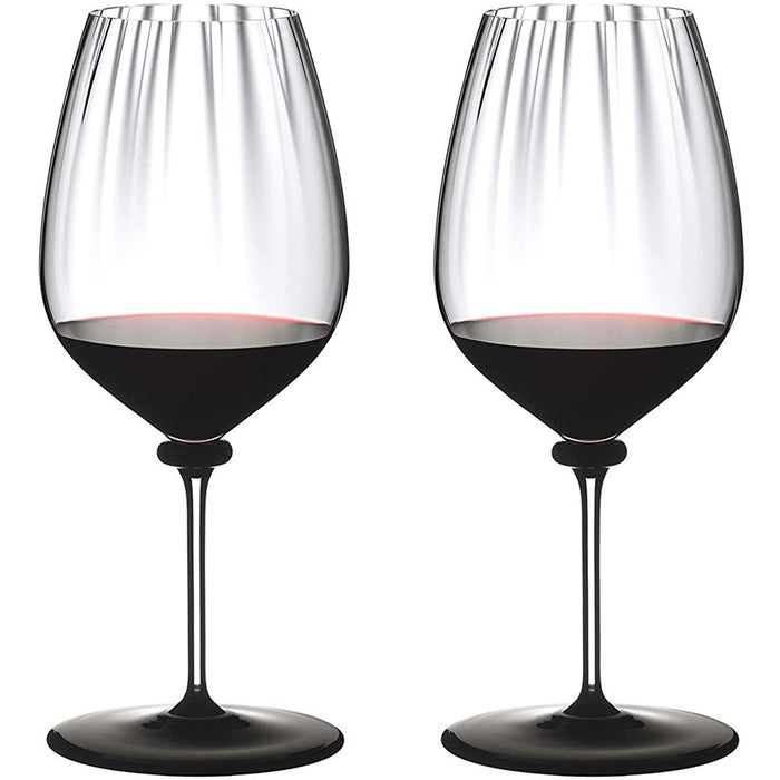 Riedel 4884/0N Fatto A Mano Performance Cabernet Glass, Black Base (Set of Two)