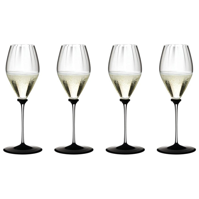 Riedel 4884/28N Fatto A Mano Performance Champagne Glass, Black Base (Set of Four)