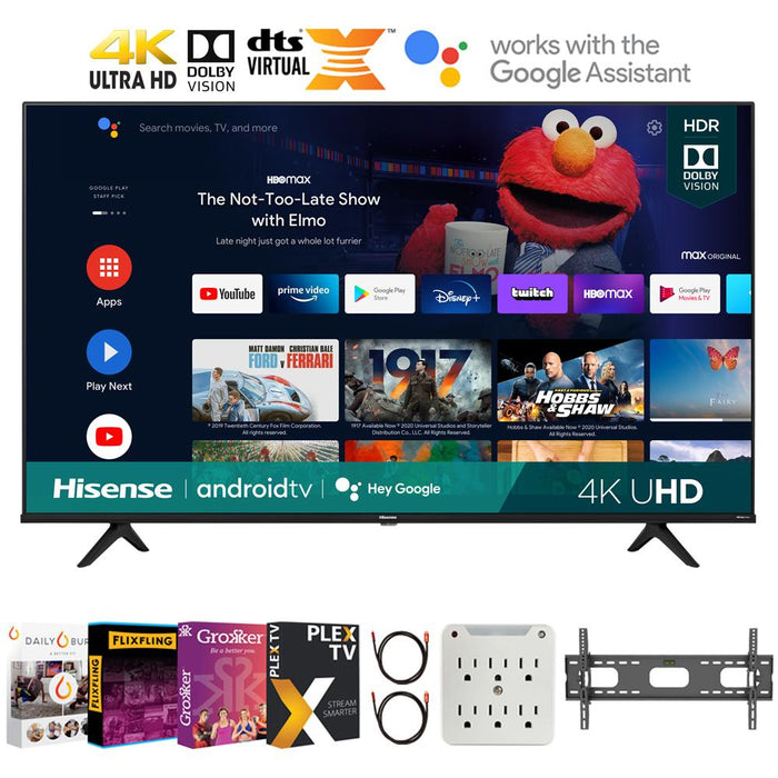 Hisense 75A6G 75-inch 4K UHD Smart Android TV + Movies Streaming Pack