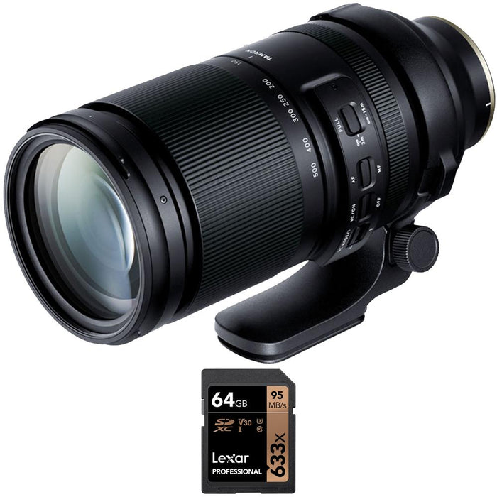 Tamron 150-500mm F/5-6.7 Di III VC VXD Lens for Sony E-Mount + Lexar 64GB Card
