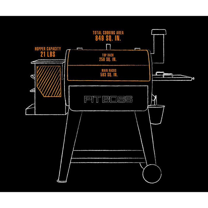 Pit Boss PB820SP Sportsman 820SP Wood Pellet Grill/Smoker, Convection Cooking - 10537