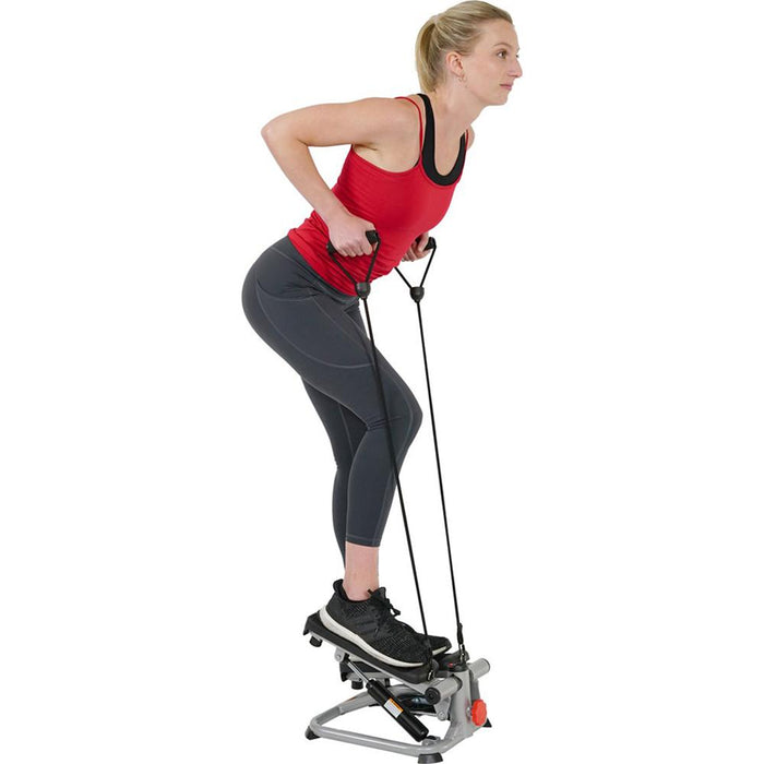 Sunny Health and Fitness Total Body Mini Stair Stepper Machine with Resistance Bands - SF-S0978