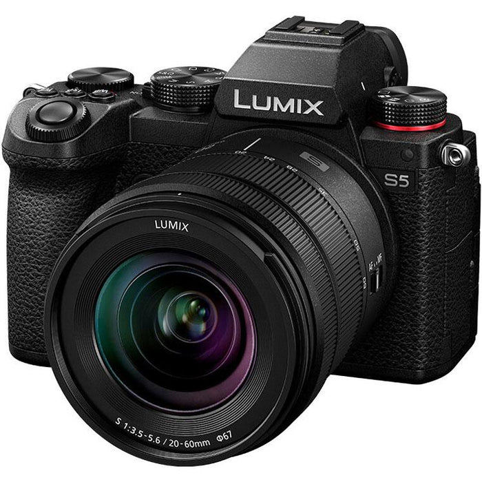 Panasonic LUMIX S5 4K Mirrorless Full Frame Camera Body + 2 Lens Kit 20-60mm + 50mm Bundle