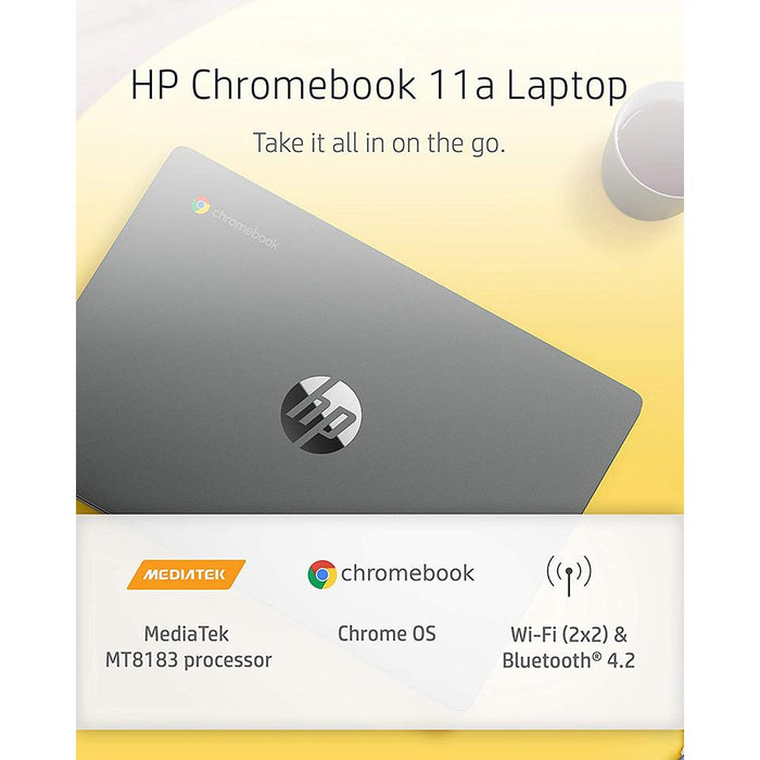 Hewlett Packard Chromebook 11.6" MediaTek MT8183 4/32GB Laptop +64GB Flash Drive +Drawstring Bag