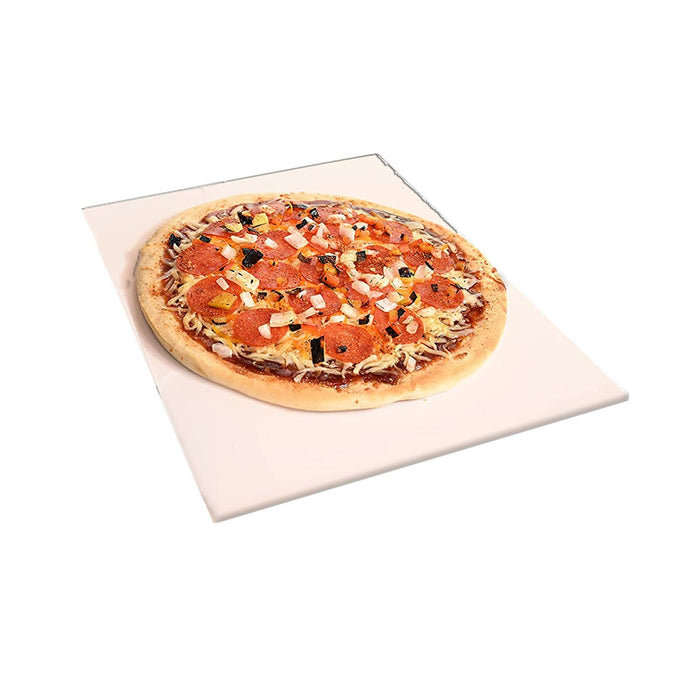 Tytus 16" x 14" Pizza Baking Stone with 304 Stainless Steel Tray (A10006)