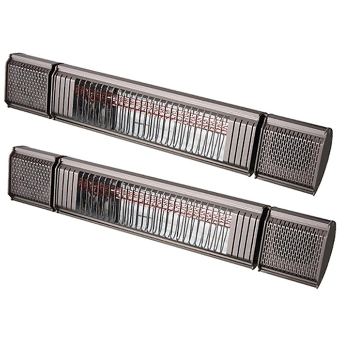 SUNHEAT Outdoor Weatherproof Electric Wall Mounted Heater w/ B.tooth Gray 2 Pack