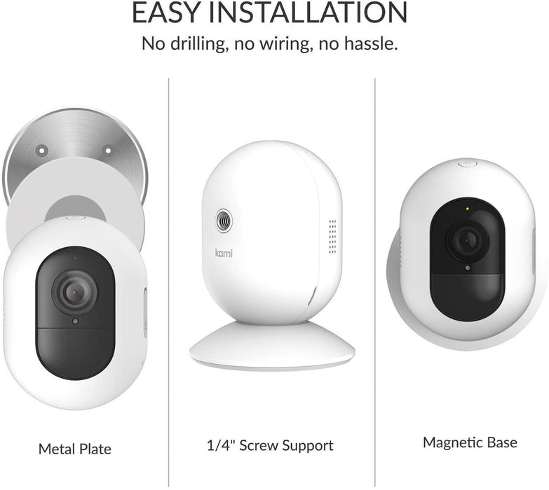 Kami 1080P Home Camera Kit, Wireless Outdoor Battery Security Camera (2 Pack)